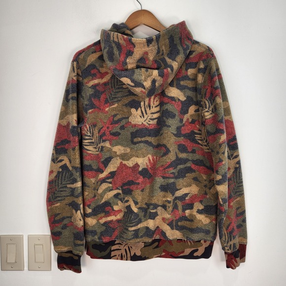 Howler Brothers Tajima Pullover Hoodie Mens Size M Jungle Regime Print Snap Neck - Picture 2 of 8